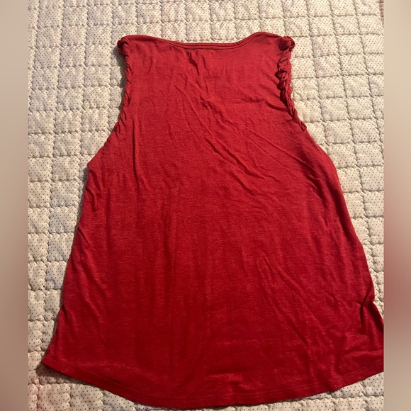 Red Game Day Braided Shoulder Graphic Tank Top size M - Picture 5 of 5
